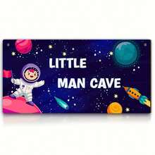 Original Art Deco Style Little Man Cave Wooden Wall Art Sign - Wall Mountable Space-Themed Hanging Decor For Living Room, Home, Restaurant, Bar, Cafe - Multicolor - View 10