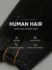 Invisible Wire Hair Extensions Human Hair 1b Nature Black 12-22 Inch Remy Human Hair Fish Line Hair Extensions Halo Hair Extensions - S1B - View 5