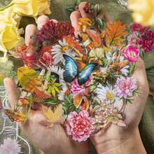 PET 贴纸许愿瓶系列，透明瓶花装饰 DIY 剪贴簿和计划贴纸 - 彩色 - 查看 3