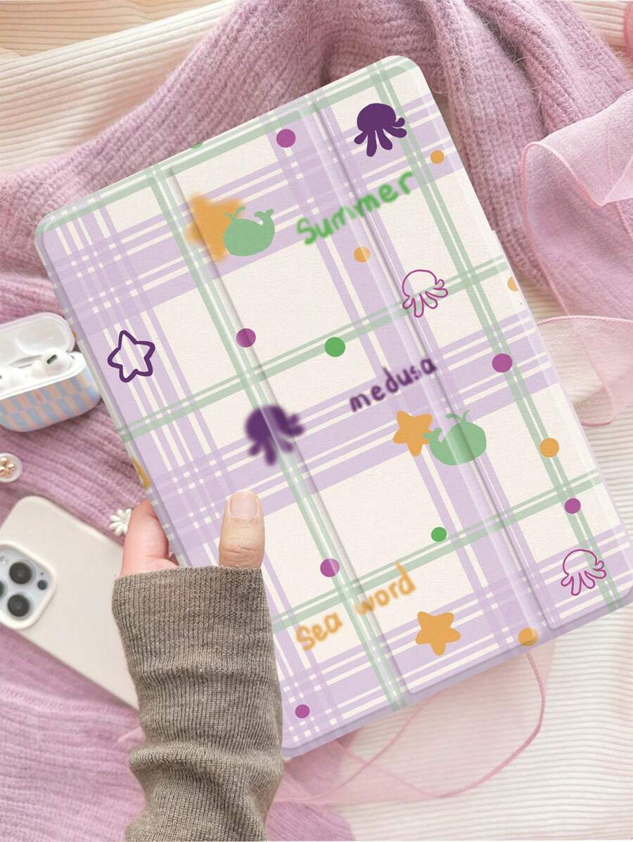Tartan 保护套兼容 iPad 10.2 英寸 2021/2020 iPad 第 9/8 代，兼容三星 Galaxy Tab A8 10.5 英寸 2022，联想 Tab 保护套，带笔架，支持自动睡眠/唤醒盖