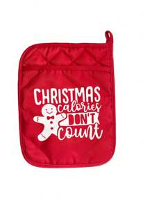 1新品圣诞隔热手套隔热垫圣诞烘焙隔热套装餐垫加厚隔热垫 - 彩色 - 查看 12