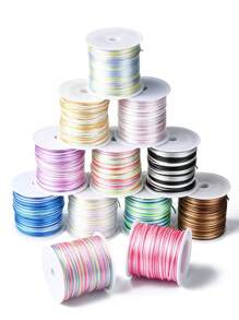 1 rola de 50 de metri 0,1 cm cordon de nailon cu gradient multicolor, potrivit pentru bricolaj, țesut brățări, colier, bijuterii și margele