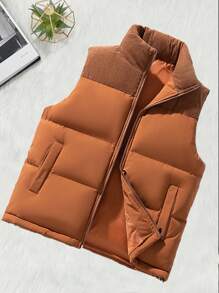 Men's Fashion Vest Autumn And Winter Thick Warm Vest Jacket - Coffee Brown - View 2