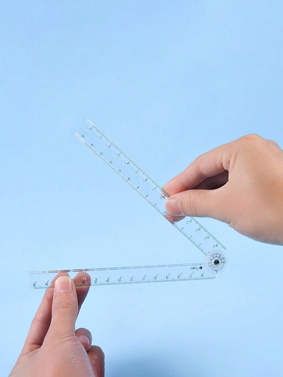 1pc 12 Inch/30cm Colorful Transparent Foldable Straight Ruler, Bendable Folding Ruler, Student
