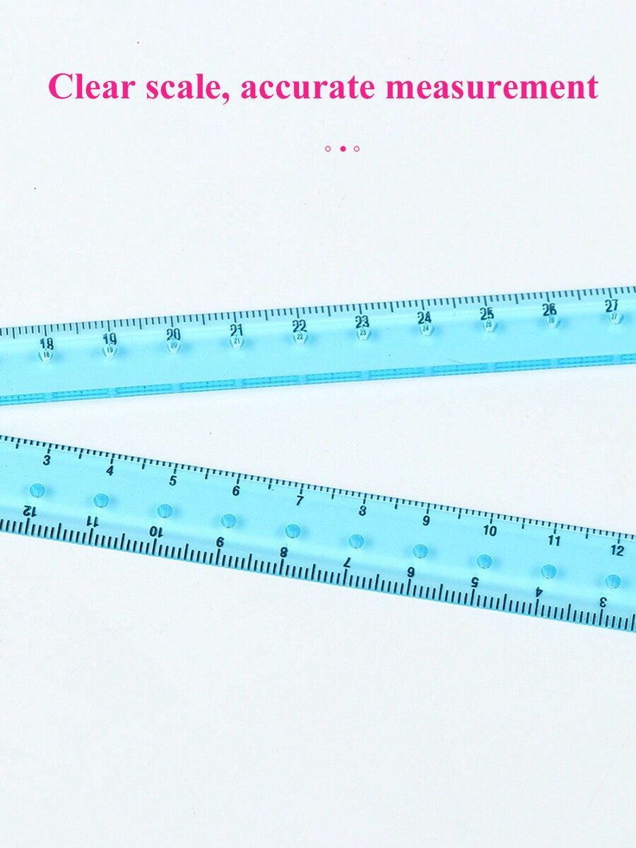 1pc 12 Inch/30cm Colorful Transparent Foldable Straight Ruler, Bendable Folding Ruler, Student
