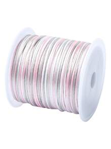 1 rola de 50 de metri 0,1 cm cordon de nailon cu gradient multicolor, potrivit pentru bricolaj, țesut brățări, colier, bijuterii și margele