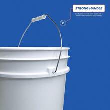 5 Gallon Bucket With Screw-On Sealing Lid,  Storage, High Quality HPDE Plastic, Durable 90 Mil General Purpose Bucket, Made In The USA, 60 Count - White - View 3