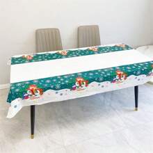 1 件圣诞桌布，一次性圣诞老人雪花圣诞铃铛圣诞球图案桌布，餐桌装饰，圣诞节，万圣节，万圣节装饰 - 多色 - 查看 14