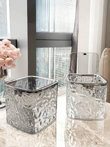 1 Piece Stylish And Luxury Desktop Trash Can Storage Box Snap Closing And Opening For Bedside Mini Desktop Trash Can Multipurpose Organizer With Click Lid Cosmetic And Makeup Holder Mini Desktop Trash Can Desktop Storage Box Snap Closing And Opening Storage Box - 灰色 - 查看 10