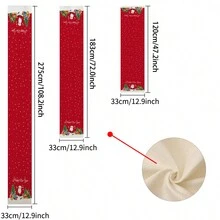 1 chiếc khăn trải bàn bằng vải lanh mùa đông Giáng sinh, trang trí ngày lễ hình cây thông Noel và người tuyết, thiết kế chữ cái cho gia đình, nhà hàng, 13"X72"/33cm*183cm - Nhiều màu - Xem 10