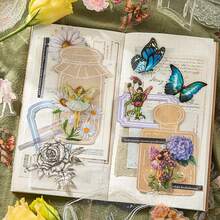 PET 贴纸许愿瓶系列，透明瓶花装饰 DIY 剪贴簿和计划贴纸 - 彩色 - 查看 6