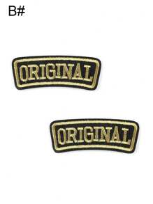1 Set Of 2pcs Original Classic English Letter Embroidery Patch Iron On Patches Clothing Decoration Badge Cloth Stickers DIY Suitable For Backpacks, Jeans, Jackets, T-Shirts, Hats, Dresses, Etc
