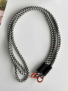 2 件短款和长款黑白伞绳手机挂绳，耐用通用户外徒步登山配件，适合男女，可作为送给母亲、家人、朋友、生日、节日的礼物，手机挂饰，手机链 - 黑白色短繩+長繩 - 查看 5