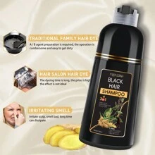 Dầu gội nhuộm tóc đen 3 trong 1 cho tóc bạc, thành phần thảo dược dầu gội tự nhiên nhuộm tóc đen cho nam nữ - màu đen - Xem 4