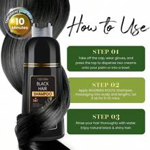 Dầu gội nhuộm tóc đen 3 trong 1 cho tóc bạc, thành phần thảo dược dầu gội tự nhiên nhuộm tóc đen cho nam nữ - màu đen - Xem 6