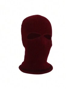1 Pc Riding Face Mask, Knit Balaclava Full Face Mask - 2-Hole Ski Mask For Men & Women, Full Face Cover Winter Warmth And Windproof Head Cover, Breathable Outdoor Sports Mask For Skiing, Bicycles, Snowboarding & Cold Weather Activities, Winter Face Mask, Skiing Accessory, Modern Sporty Style, Durable Knit Fabric - Multicolor - View 14
