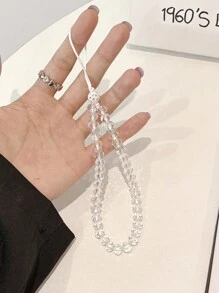 1 件闪亮水晶珠手机挂绳腕带礼物，适合送给母亲、家人、朋友、生日、节日手机饰品、手机链 - 彩色 - 查看 17
