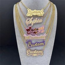Customized Personalized Name Necklace - Gold Chain Personalized - Acrylic Name Necklace - Customized Nameplate - Customizable Name Necklace - Gift For Her, Girls - Multicolor - View 3
