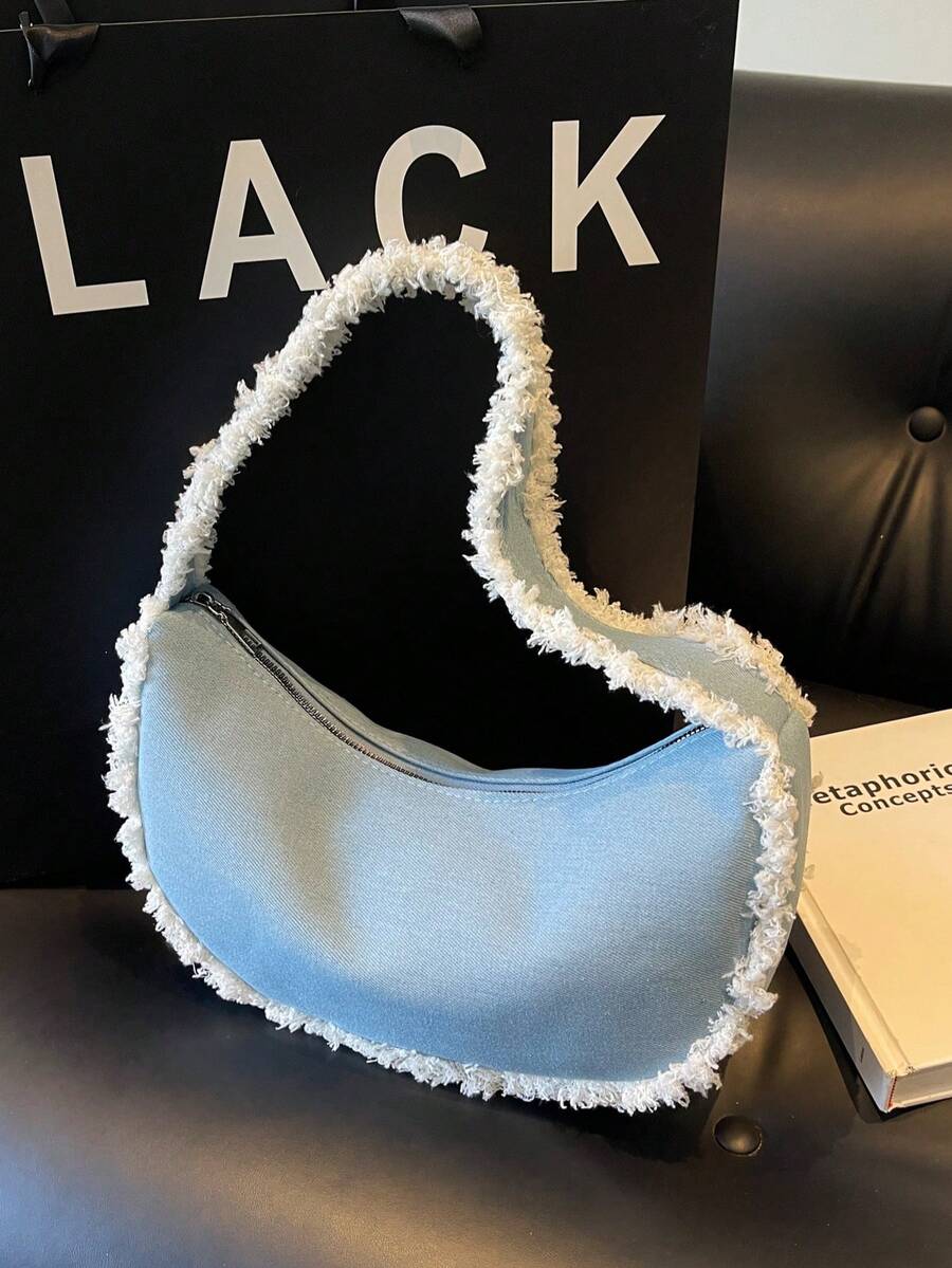 原创新月包，新款夏季高端独特设计新月形腋下单肩手提包