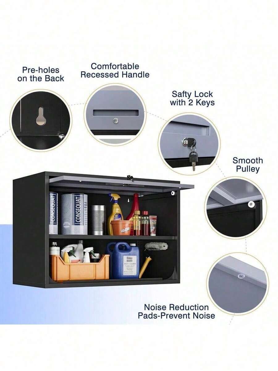 Wall Mounted Metal Storage Garage Wall With Adjustable