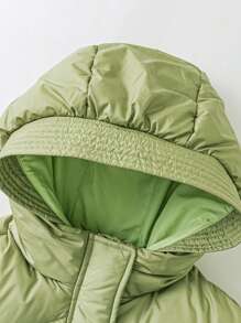 mini bala Girls Down Jacket Lightweight Warm Coat - Earthy Green - View 6