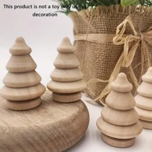 2025 可爱迷你木制圣诞树装饰 - DIY 手工家庭办公桌装饰，适用于客厅、卧室、厨房和浴室装饰 - 理想的节日礼物套装 1/5 件