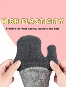 3 双儿童毛绒袖口手套，适合 3-6 岁儿童的温暖户外手套，可爱又休闲 - 3Pairs - 查看 4