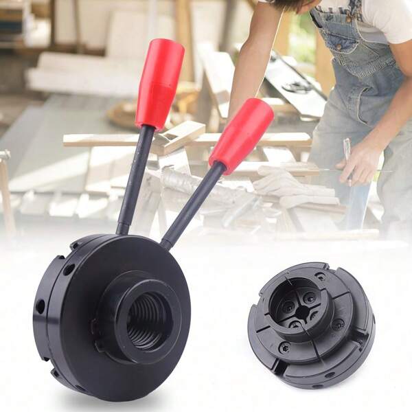  Mandrino per tornio Futchoy 100 mm Fresa per tornio a 4 griffe | Mandrino M33 a 4 griffe da 4 pollici | Autocentrante | Tornio per legno Ciotola Mandrino | Preciso e regolabile | 2 Strumenti operativi