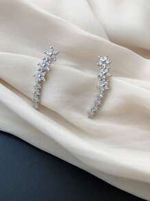 1 đôi bông tai đính đá Zirconia và hoa cho nữ, phong cách thanh lịch và đơn giản cho lễ Halloween - Nhiều màu - Xem 7