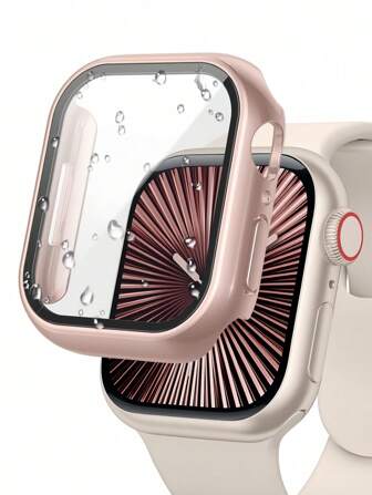 3 In 1 Case With Tempered Glass Screen Protector Compatible With Apple Watch Series 11/10/9/8/SE2/7/6/SE/5/4/3/2/1 49mm/46mm/42mm/45mm/44mm/41mm/40mm, Slim Guard Bumper Full Coverage Hard PC Protective Cover HD Ultra-Thin Cover Compatible With IWatch