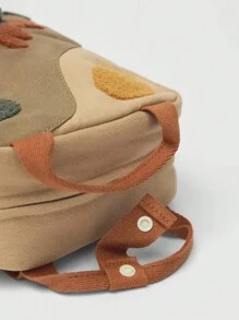 1pc Cartoon Plush Dinosaur Backpack, Customizable Embroidered Name, Cute Dinosaur Schoolbag, Zipper Bag, Canvas Backpack, Unisex, Lightweight & Durable Design, Suitable For Students,New Year Glamour - Multicolor - View 11