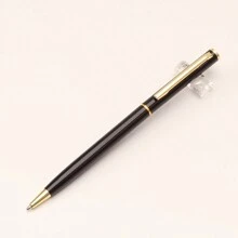 1pc Fine Metal Ballpoint Pen, Black Ink, 1.0 Mm Medium Tip And Smooth Writing, And Small Metal Pen Is Suitable For Male And Female Police Uniform Office Business. Back To School - Black - View 16