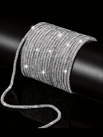 108in/3 Yards Rhinestone Rope Suitable For DIY Clothing Shoes Hats Bags Crafts Decoration