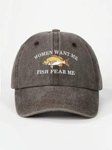 1 chiếc Mũ lưỡi trai bóng chày thêu "Fish Fear Me" dành cho nữ, có thể điều chỉnh, chống nắng, thường ngày, thích hợp cho hoạt động ngoài trời, du lịch mùa xuân-thu và kỳ nghỉ bãi biển, phong cách Y2K dành cho cả nam và nữ - mũ bóng chày - Xem 20