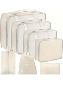 7pcs Travel Packing Cubes - Lightweight Organizers For Shoes, Makeup, Clothes, Underwear - Multifunctional And Efficient Travel Essentials For Travel Backpack Travel Bag Luggage Suitcase Travel Gear Back To School Moving Bags Organizer