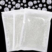 1000/500pcs Silver-White Flat Back Resin AB Jelly Crystal Rhinestones 2mm/3mm/4mm, For DIY Crafts, Shoes, Cups, Phone Cases, Garments, Nail Art Decoration - Silver - View 8
