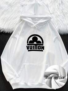 Men's Hoodie Printed Clothing Street Fashion Wwear With A Simple White Hoodie - 白色 - 查看 1