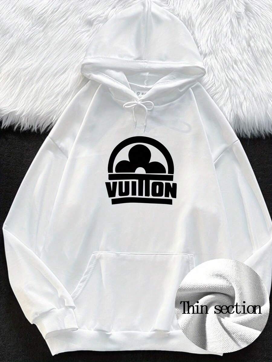 Men's Hoodie Printed Clothing Street Fashion Wwear With A Simple White Hoodie - 白色 - 查看 1