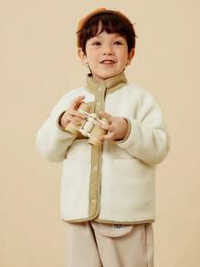mini bala 男孩女孩双面冬季夹克舒适婴儿服装 - 淺卡其 - 查看 2