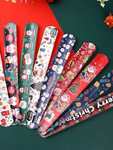 8 chiếc nhẫn vỗ tay Giáng sinh, Ông già Noel, Người tuyết, Nhẫn vỗ tay tuần lộc, Vòng đeo tay trang trí tiệc, Quà tặng Giáng sinh, Đồ chơi vỗ tay mới lạ, Đồ trang trí đeo được, Phụ kiện đeo tay - Nhiều màu - Xem 9