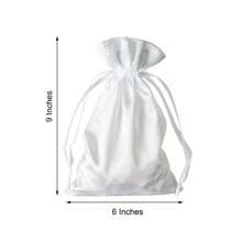 60 Pcs 6x9" SATIN FAVOR BAGS Wedding Party Reception Gift Favors WHOLESALE Bulk - 白色 - 查看 3