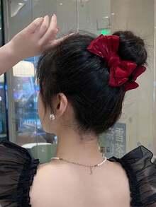 1 chiếc kẹp tóc nơ thanh lịch, thích hợp cho nhu cầu sử dụng hàng ngày của phụ nữ - Phụ kiện tóc đơn giản và thời trang - Một kích thước phù hợp với tất cả - Xem 13