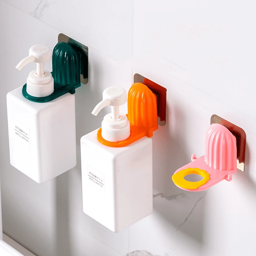 1pc No Drill Needed Shower Gel Holder Bathroom Wall Mount Shampoo Caddy
