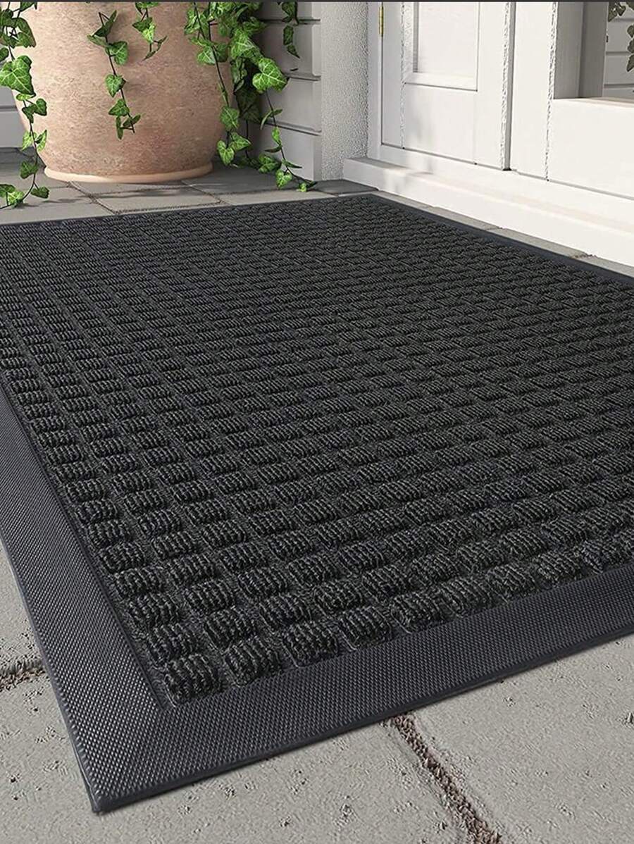 1pc Outdoor/Indoor Welcome Mat Thick & Durable Rubber Backed Entrance Door Mat ,Room Decor