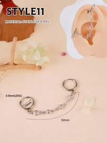 1 peça Y2k Multiuso Industrial Brinco Borboleta Industrial Piercing Jóias Aço Inoxidável Strass Decoração Asas Industrial Brincos Para Mulheres Homens Coração Arco Industrial Bar Piercing Nariz Anel Corrente Cartilagem Hélice Piercing Brincos Flor Industrial Barbell Body Piercing Jóias 38mm 1&1/2 Polegada Industrial Piercing Bar Para Natal Halloween Presente Festa Uso Diário Noite Fora Reuniões Sociais Uso Diário