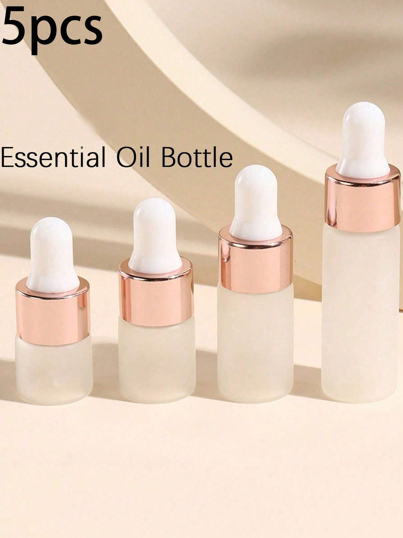 Rose Gold Glass Dropper Bottle, Frosted Dispensing Bottle, Mini Sample