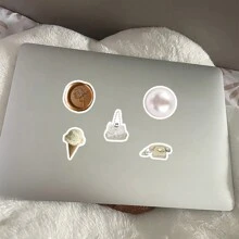 50 de bucăți autocolante estetice albe în stil INS Autocolante estetice de vinil pentru albume, jurnal, laptop, bară de protecție, skateboard, sticlă de apă, computer, telefon, desene animate, pălărie, autocolante și decalcomanii