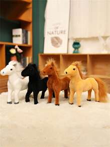 Peluche de cheval réaliste en peluche, poupée de peluche, coussin. Matériau doux et confortable. Cadeau créatif pour petite amie, petit ami, ami. Décoration de chambre à coucher/salon