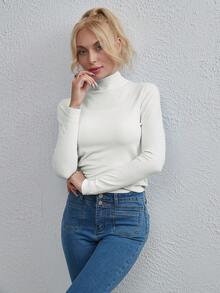 1 chiếc áo len dài tay màu trơn nhẹ phù hợp mọi phong cách - trắng - Xem 5