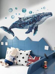 mama look 1 件/2 件/4 件 30 * 60cm/11.81 * 23.62 英寸 30 * 90cm/11.81 * 35.43 英寸 39 * 90cm/15.35 * 35.43 英寸 鲸鱼和水母墙壁浴缸浴室和浴缸贴纸装饰可移除 PVC 贴花房间墙壁壁画 - 彩色 - 查看 8